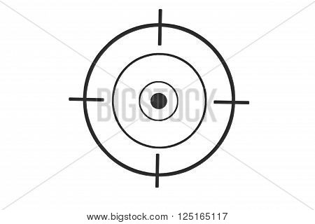 Black round target with crosshair for firing exercises on paper