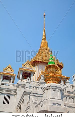 Famous Wat Trimit (Golden Buddha) temple in Bangkok, Thailand