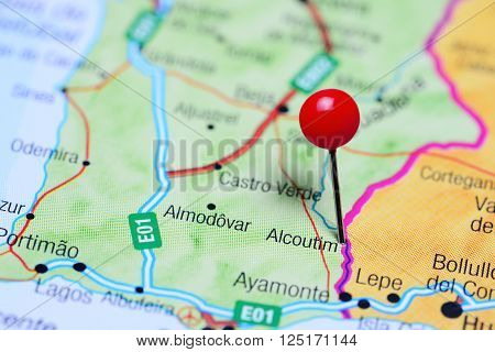 Alcoutim pinned on a map of Portugal