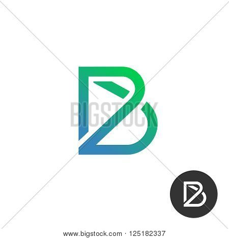Letter B Linear Industry Wire Puzzle Logo Template. Also Included In Black And White Color.