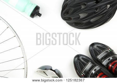 set of racing accessories for sport cycling