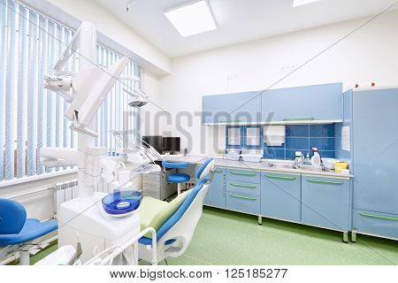 interior and medical equipment in the dental clinic