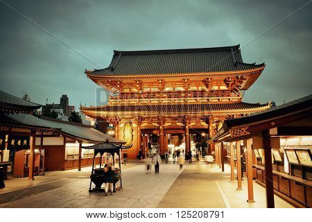 TOKYO, JAPAN - MAY 15: Historical architecture in temple on May 15, 2013 in Tokyo. Sensoji Temple, founded in 645 CE, making it the oldest temple in Tokyo.