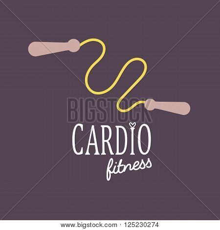 Cardio Training flat icon vector illustration, eps10, easy to edit jump rope logo.