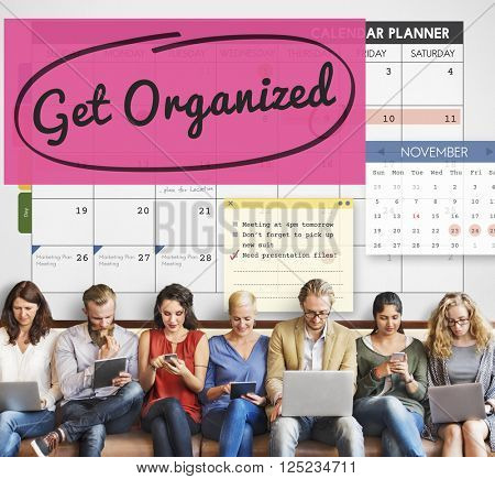 Get Organized Tidy Up Clean Schedule To Do Concept