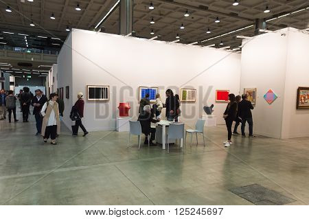 People Visiting Miart 2016 In Milan, Italy