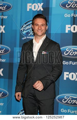 LOS ANGELES - APR 7:  Blake Lewis at the American Idol FINALE Arrivals at the Dolby Theater on April 7, 2016 in Los Angeles, CA