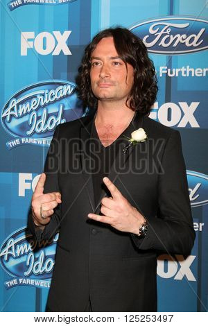 LOS ANGELES - APR 7:  Constantine Maroulis at the American Idol FINALE Arrivals at the Dolby Theater on April 7, 2016 in Los Angeles, CA