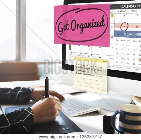 Get Organized Tidy Up Clean Schedule To Do Concept