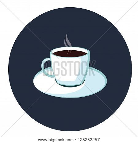 Isolated vector hot cup of coffee icon