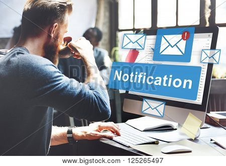 Notification Alert Digital Icon Internet Network Concept