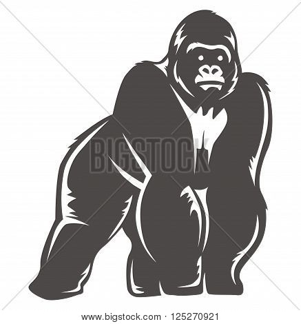 gorilla standing design, suitable for the icon, print shirts, app icons and more