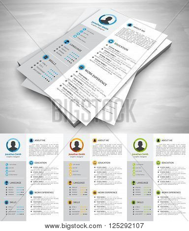This is creative resume template. Vector illustration.