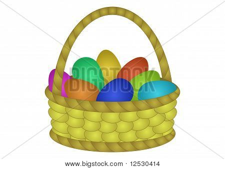 Cesta con huevos de Pascua