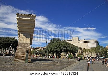Barcelona, Catalonia, Spain - August 31, 2012: Monument To Francesc Macia I Llussa On Catalonia Squa