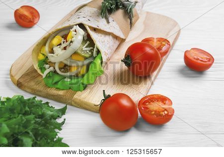 Burrito Wrapped In Tortilla Bread