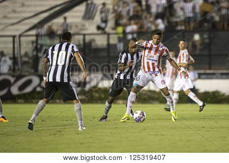 Rio de Janeiro Brasil - April 09 2016: Almir and Ribamar player in match between Vasco da Gama and Madureira by the Carioca championship in the S
** Note: Visible grain at 100%, best at smaller sizes