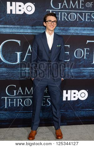 LOS ANGELES - APR 10:  Isaac Hempstead Wright at the Game of Thrones Season 6 Premiere Screening at the TCL Chinese Theater IMAX on April 10, 2016 in Los Angeles, CA