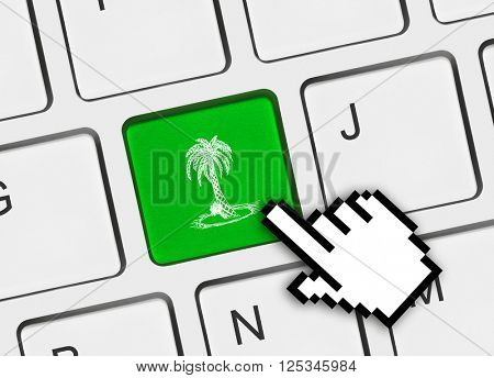 Computer keyboard with palm tree key