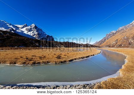 Scenic view of mountains, Kanchenjunga Region, Himalayas, Nepal.