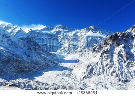 Scenic view of mountains, Kanchenjunga Region, Himalayas, Nepal.