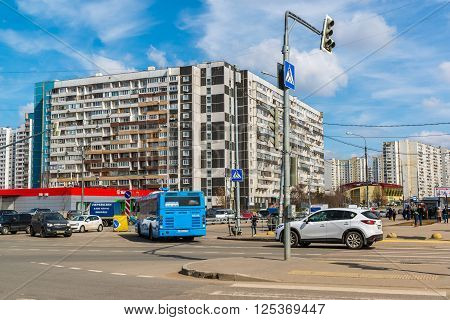 Zelenograd, Russia - April 11.2016. View of the city and the streets Andreevka