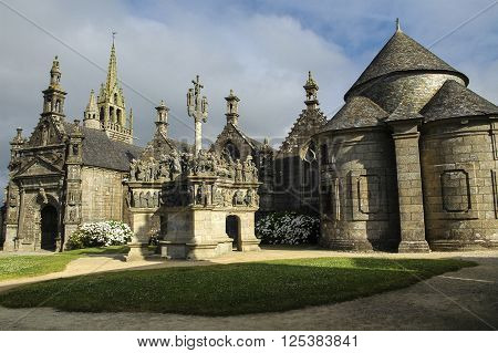 Guimiliau (Finistere Brittany France): the medieval church with the typical stone calvary
** Note: Visible grain at 100%, best at smaller sizes