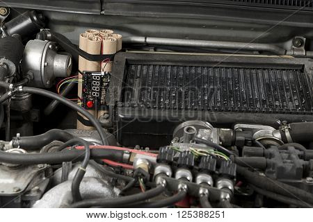 Time Bomb on Car Engine