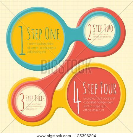 Ifographic vector step by step mock up.