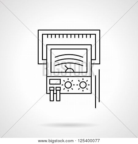 Voltage indicator indication. Device for test of electrical components and equipment. Measuring tools. Flat line style vector icon. Single design element for website, business.