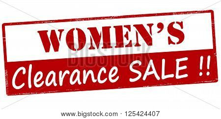 Rubber stamp with text women clearance sale inside vector illustration