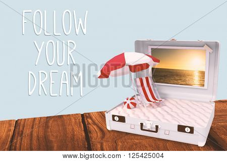Motivation slogan against sunset of a beautiful day