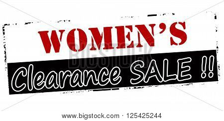 Rubber stamp with text women clearance sale inside vector illustration