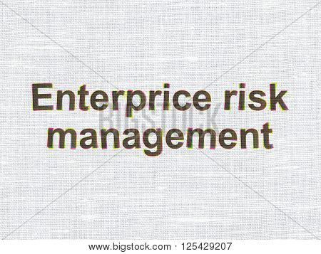 Finance concept: Enterprice Risk Management on fabric texture background