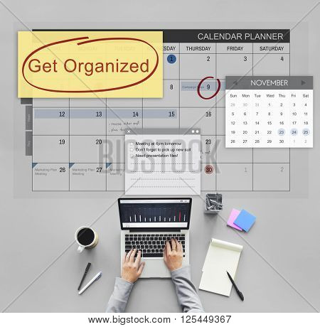 Get Organized Tidy Up Clean Schedule To Do Concept