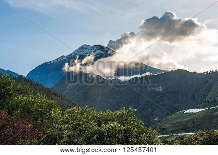 Eruption of a volcano Tungurahua Cordillera Occidental of the Andes of central Ecuador South America