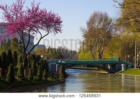 The bridge over Anchor quay in Tashkent Uzbekistan March 2016