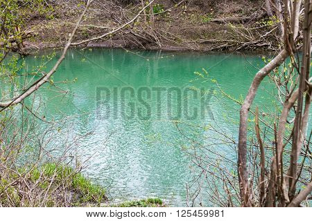 Green Water In Glacial River