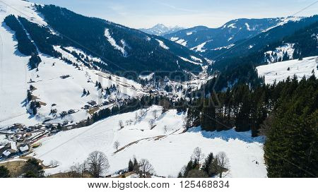 Ski Area Dienten  Hochkonig, Austria Alps In Winter