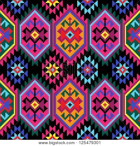 Tribal seamless colorful geometric pattern. Ethnic vector texture.Traditional ornament.