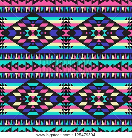 Tribal seamless colorful geometric pattern. Ethnic vector texture.Traditional ornament.