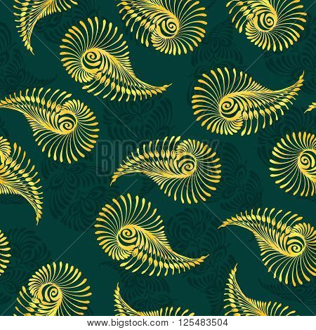 Seamless indian cucumbers pattern. Stock mehndi illustration for design