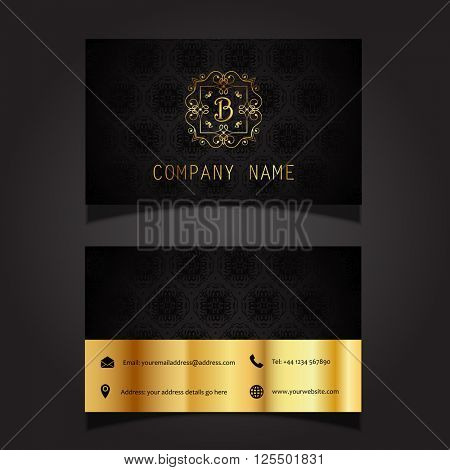 Business card layout with stylish design