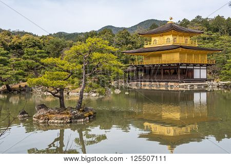 Kinkaku-ji the Golden Pavilion Buddhist temple in Kyoto Japan