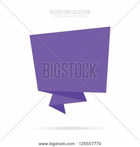 Origami banner. Isolated origami badge. Origami speech bubble. Speech bubble icon. Origami flat badge. Origami vector banner isolated. Abstract speech bubble. Origami banner concept. Speech bubble blank. Origami flat style. Origami speech bubble sticker.
