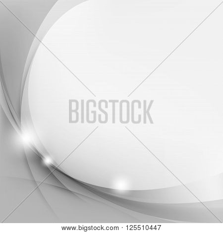 Abstract Wavy Beautiful Grey Background With Lights