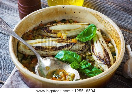 Oven Roasted Witlof With Vegetables
