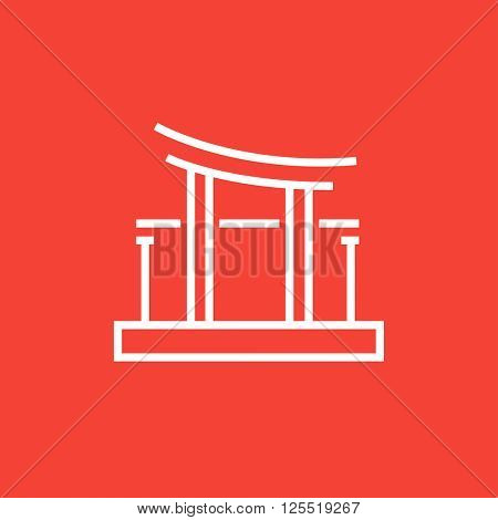 Torii gate line icon.