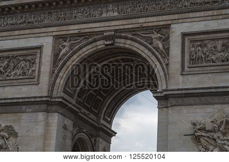 Paris France 20 April 2014 The Arc de Triomphe is one of the most famous monuments in Paris