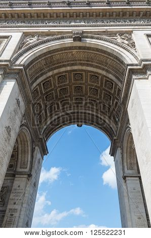 Paris France 20 April 2014 The Arc de Triomphe is one of the most famous monuments in Paris